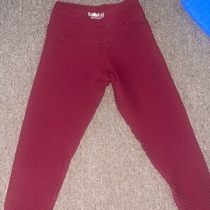 Full length maroon BBB croco leggings
